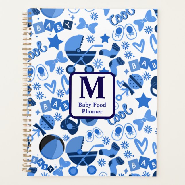 Agenda legal azul Baby boy Nursery Patterno personalizado (Frente)