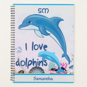 Agenda Legal e colorido l Love Dolphins cita nome