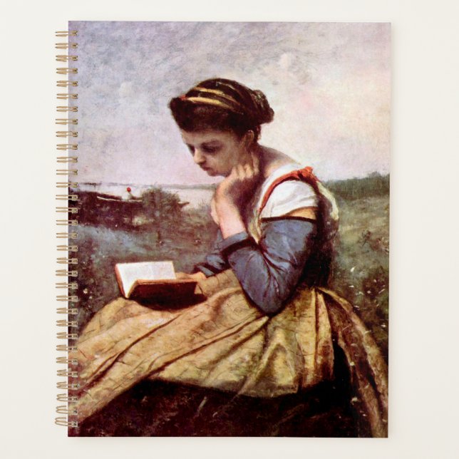 Agenda Leitura feminina de Jean-Baptiste Camille Corot (Frente)