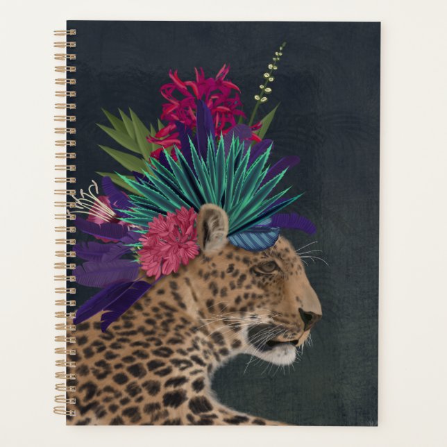 Agenda Leopardo com Cabeça Tropical (Frente)