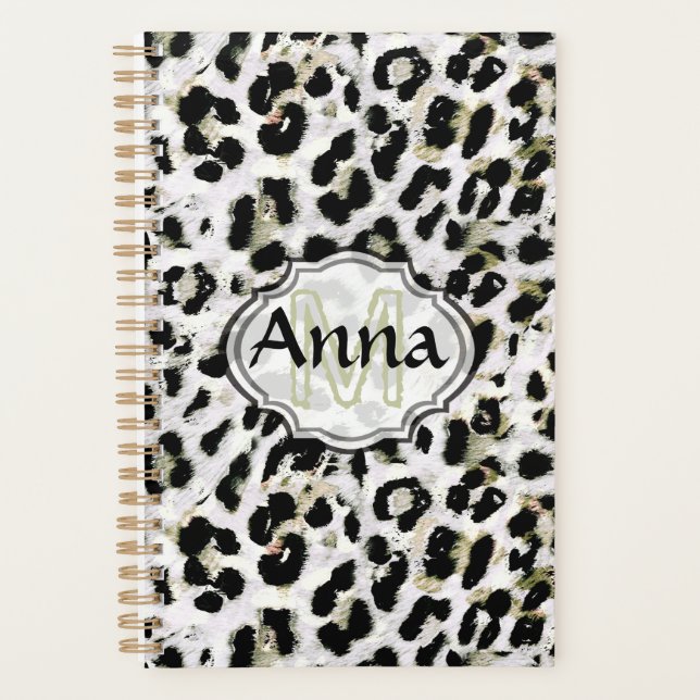 Agenda Leopardo - impressão de animais com impressão (Frente)