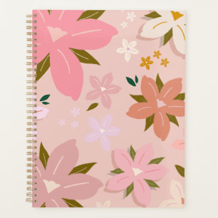 Agenda Les Fleurs 05 Padrão Floral Flores Cor-de-rosa