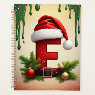 Agenda Letra F de Monograma de Papai Noel com Acento de N