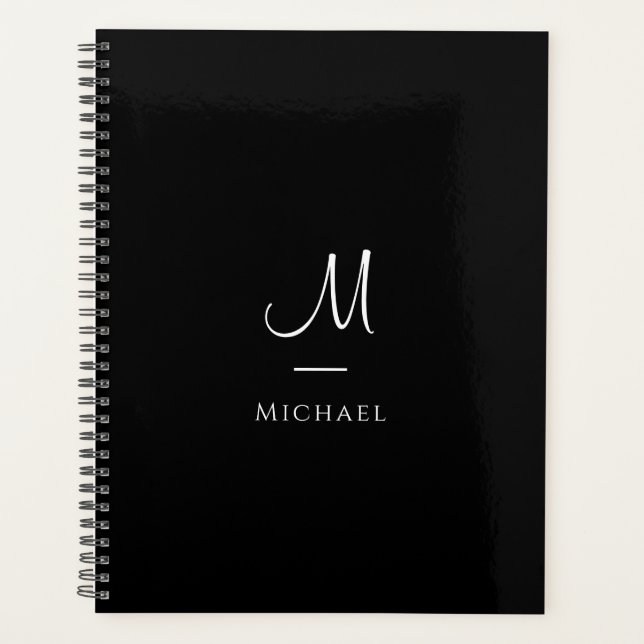 Agenda Letra Inicial Monograma Moderno Elegante (Frente)