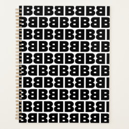 Agenda Letra negra e branca escura alfabética do padrão B