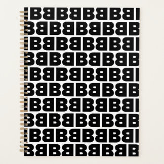 Agenda Letra negra e branca escura alfabética do padrão B