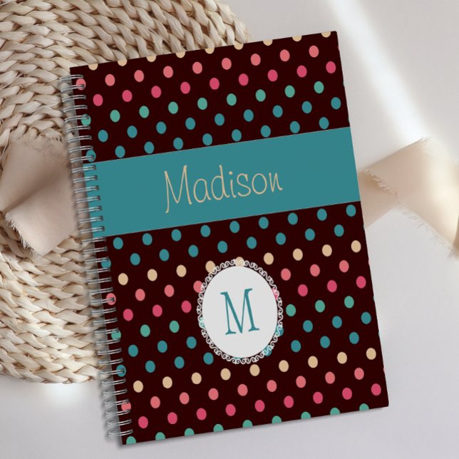 Agenda Letras Maiúsculas Coloridas Divertidas Monograma M (Criador carregado)