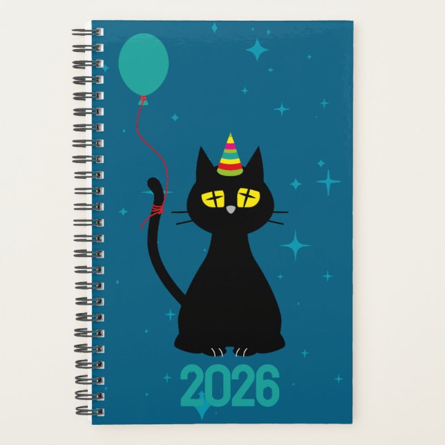 Agenda LET'S PARTY! - Tipsy Black Cat Planner (Frente)