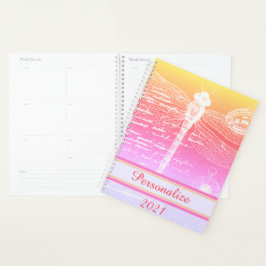 Agenda Libélula gradiente pastel personalizada