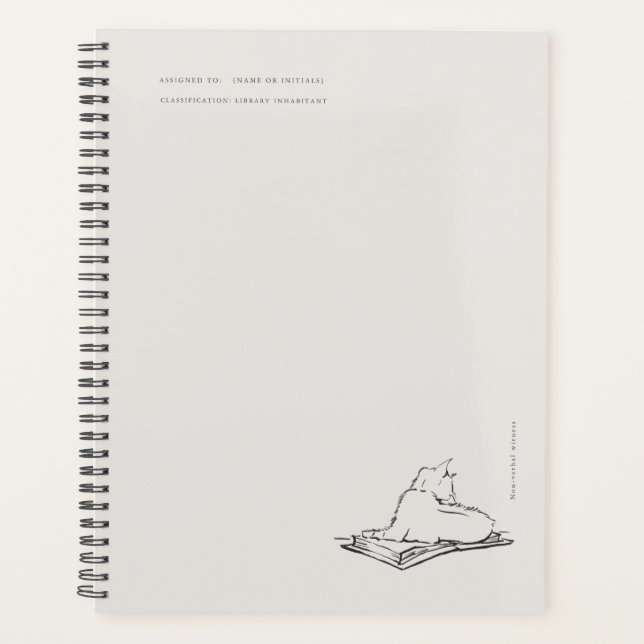 Agenda Library Cat- Naturalist Menagerie Archive  (Frente)