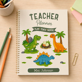 Agenda Lição de Professor de Dinossauro Personalizada