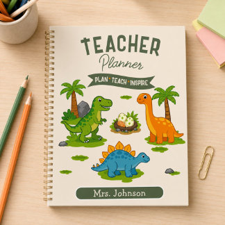 Agenda Lição de Professor de Dinossauro Personalizada