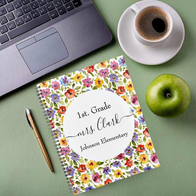 Agenda Lição personalizada de flores para professores (Criador carregado)
