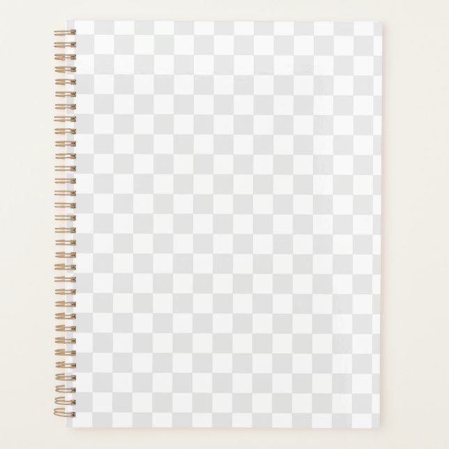 Agenda Light Grey White Checkered Checkerboard (Frente)
