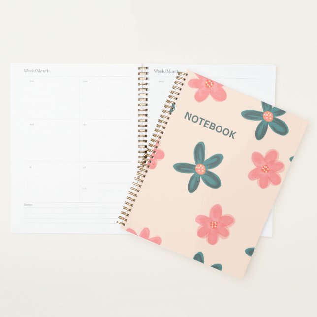 Agenda Light Pink Floral Background | Elegant Soft Aest (Exibição)