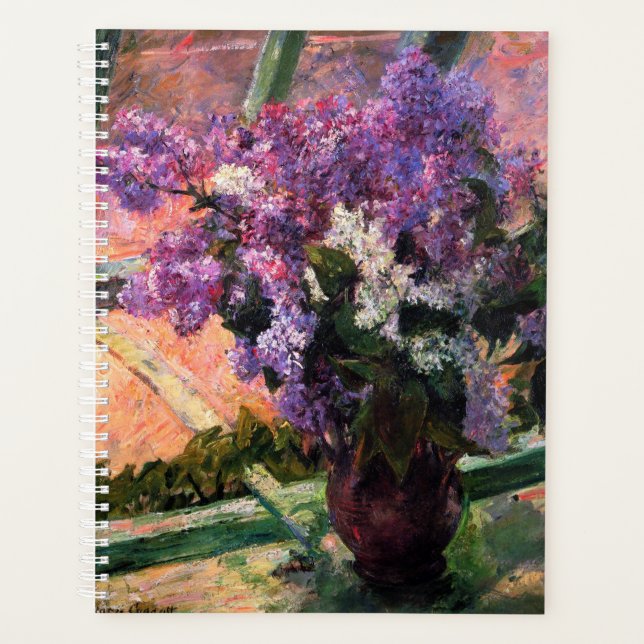Agenda Lilacs em uma janela por Mary Cassatt (Frente)