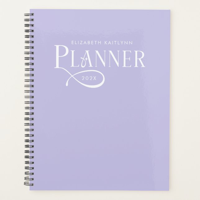 Agenda Lilás Roxo Personalizado Moderno (Frente)