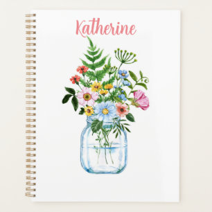 Agenda Linda Aquarela Flores Selvagens Cristãs Personaliz