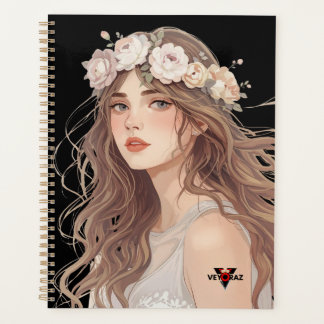 Agenda Linda Garota de Anime Floral – Estética Pastel Sua