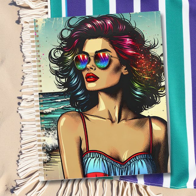 Agenda Linda mulher na Pop da Beach Comic Book (Criador carregado)