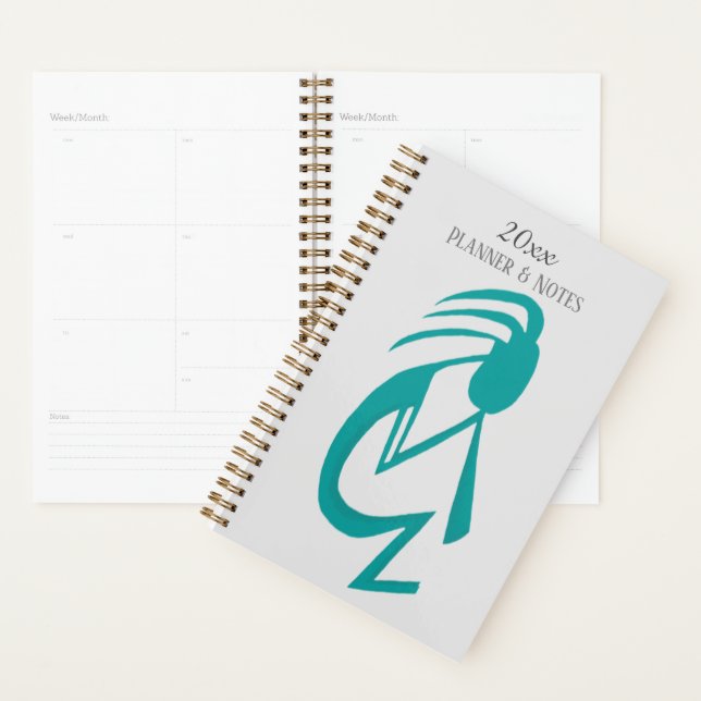 Agenda Linda pintura Teal Kokopelli (Exibição)
