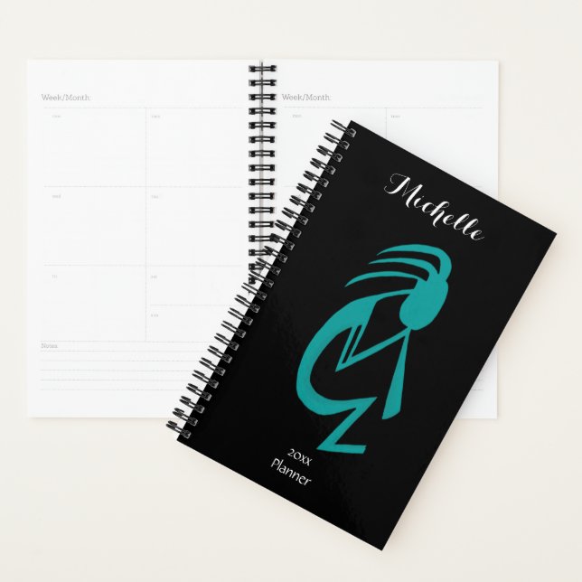 Agenda Linda pintura Teal Kokopelli (Exibição)