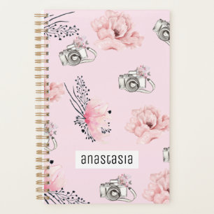 Agenda Linda Rosa claro de câmara floral