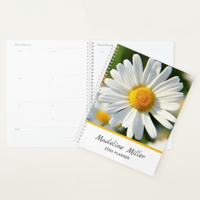 Agenda Linda Shasta Daisy | Floral Personalizado (Exibição)