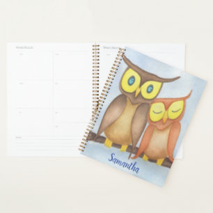 Agenda Linda Watercolor Owl Lovers