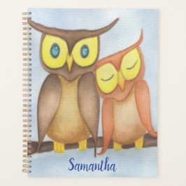 Agenda Linda Watercolor Owl Lovers