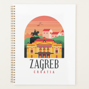 Agenda Linda Zagreb Croácia Cityscape Vintage