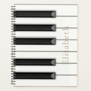 Agenda Lindas Chaves de Piano Personalizadas 8,5x11