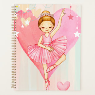 Agenda Lindas Estrelas de Ballerina e Corações Coloridas