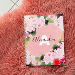 Agenda Lindas Rosas Cor-de-Água-Rosa Com Nome<br><div class="desc">Belo design de planejador personalizado apresentando rosas de aquarela digitais em tons cor-de-rosa com uma área de vazio para seu texto.</div>