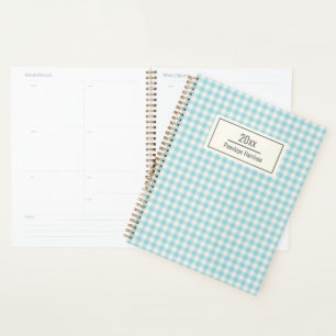 Agenda Lindo Azul Água Xadrez Ginga Personalizado