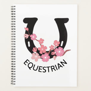 Agenda Lindo desenho equestre com ferradura floral