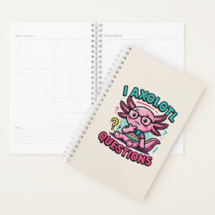 Agenda Lindo Eu Perguntas de Axolote nerd asteca com ócul