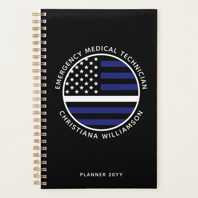 Agenda Linha branca fina personalizada Sinalizador EUA EM (Frente)