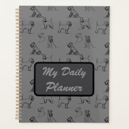 Agenda Linha de Miniatura da cinza Schnauzer Art 1°