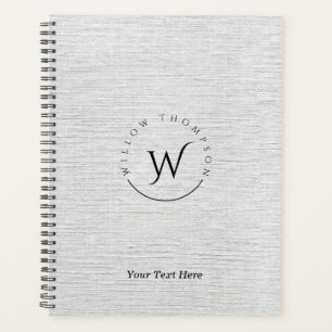 Agenda Linhagens Elegantes De Cinzas Rústicas Monogramad