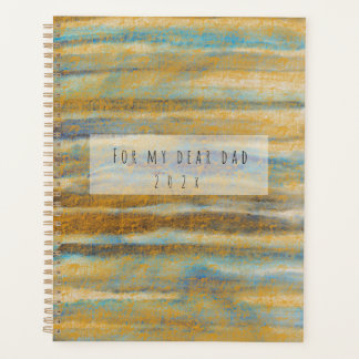 Agenda Linhas de aquarelas azuis e ouros