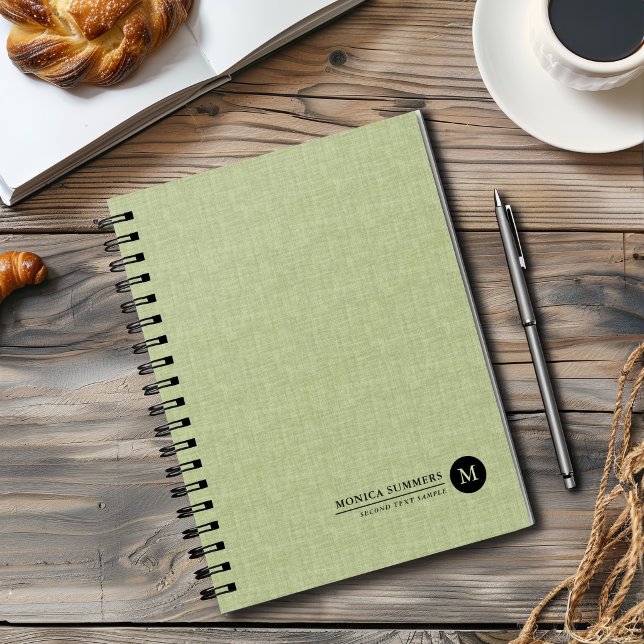 Agenda Linho Verde Sal Personalizado (Criador carregado)