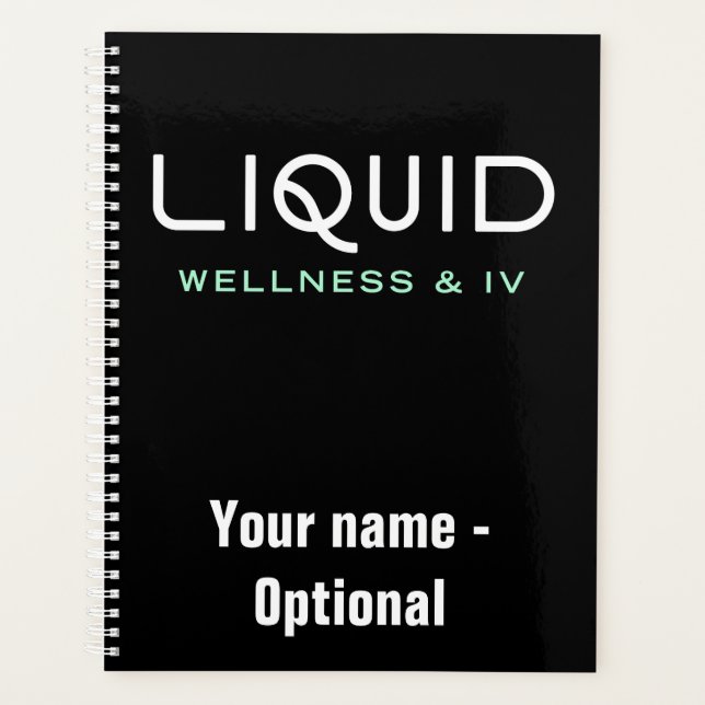 Agenda Liquid Wellness & IV Planner - Black (Frente)