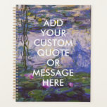 Agenda Lírios de Água Monet de Cotação Personalizada<br><div class="desc">Crie seu próprio notebook com lírios de água monet,  com cotação personalizada</div>