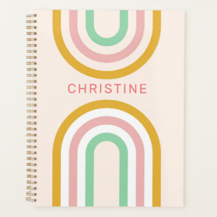 Agenda Listras Arrancadas Retro Mínimo Cor-de-rosa Pastel