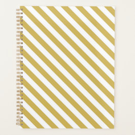 Agenda Listras diagonais amarelo dourado e branco padrão