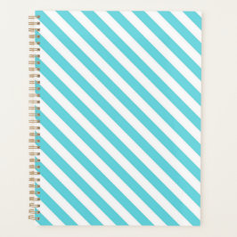 Agenda Listras diagonais clássicas em azul e branco