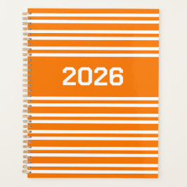 Agenda Listras Laranja e Branco Personalizar Padrão