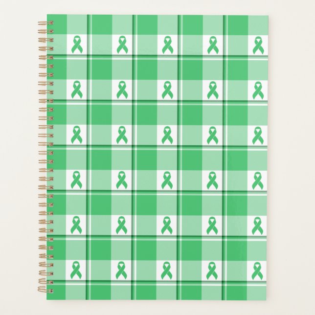 Agenda Liver Cancer Awareness Plaid Green Ribbon (Frente)