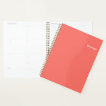 Agenda Living Coral - Color Design Your Own<br><div class="desc">Living Coral - Color Minimalist Modern Planner,  personalized with your name.</div>